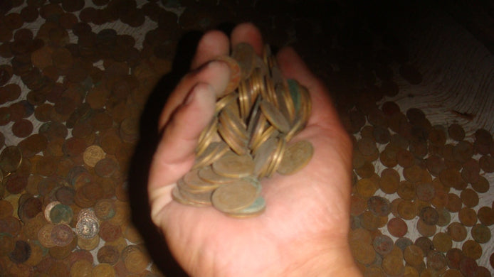 Treasure chest filled with coins excavated in Mexico